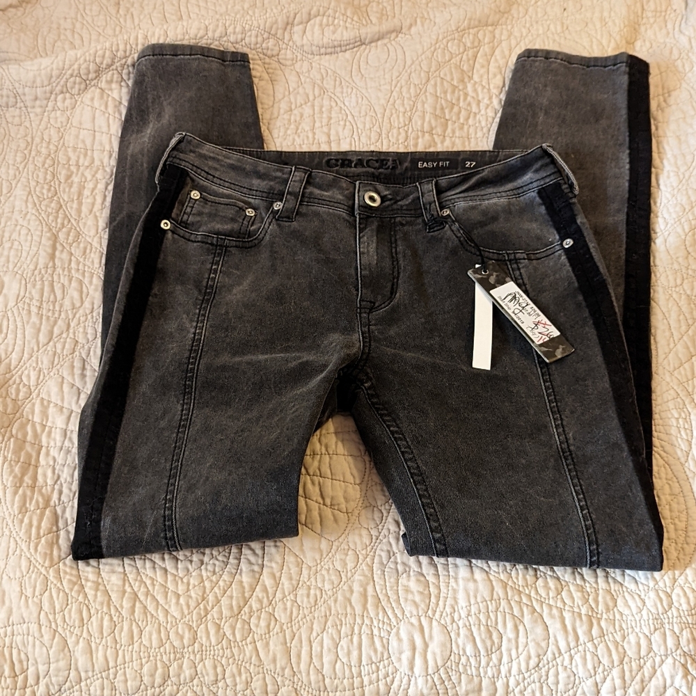 GRACE IN L.A. side stripe skinny jeans - Picture 3 of 7